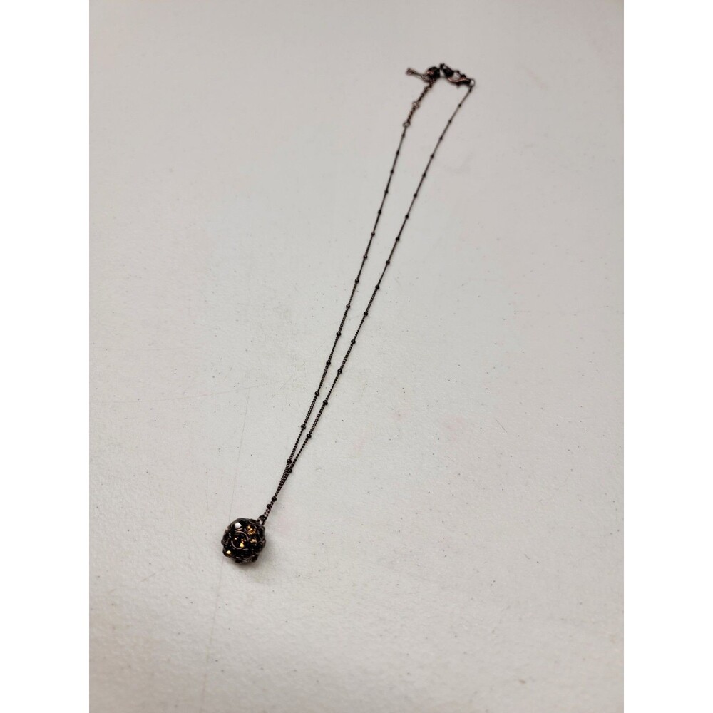 Fossil Rhinestone Ball Pendant Necklace Champagne